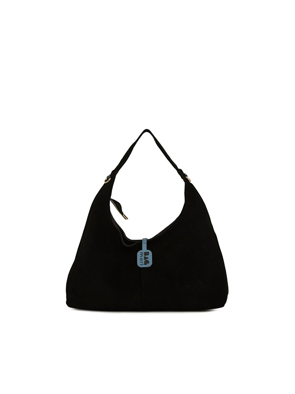 Siyah Hakiki Süet Deri Mini Salaş Omuz Çantası-3