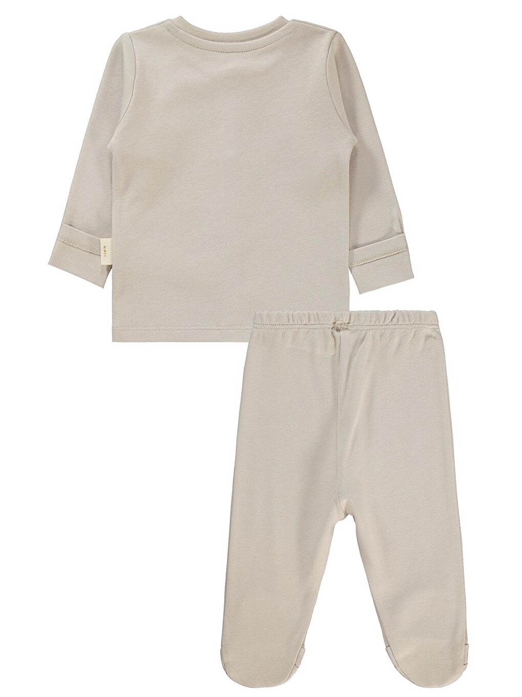 Baby Bebek Organik Pijama Takımı 0-6 Ay Açık Bej-1