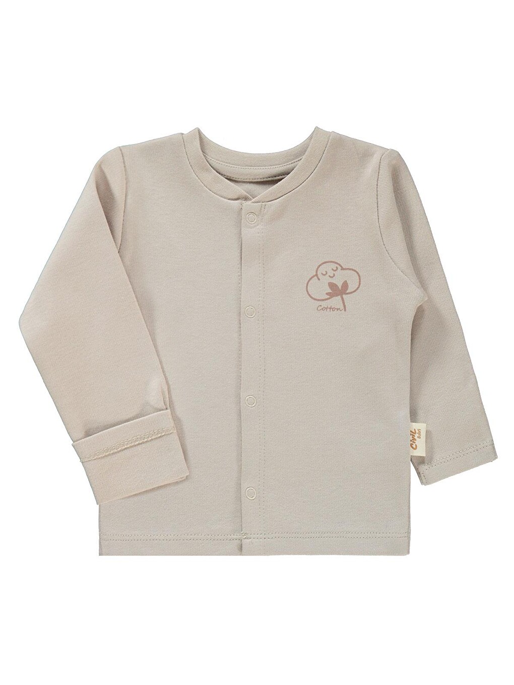 Baby Bebek Organik Pijama Takımı 0-6 Ay Açık Bej-2