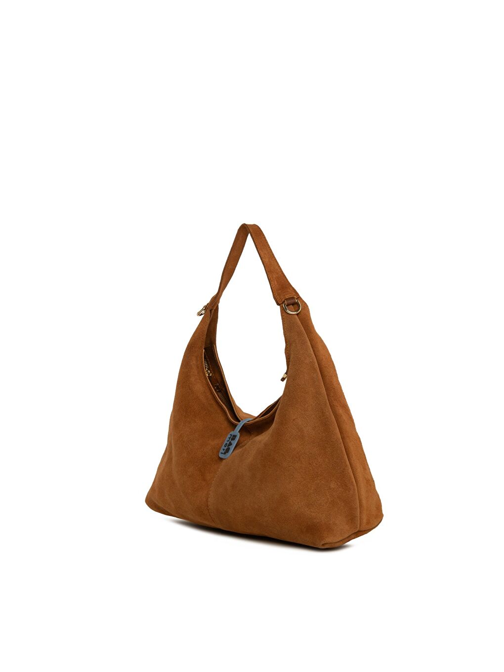 Kahverengi Hakiki Süet Deri Mini Salaş Omuz Çantası-1