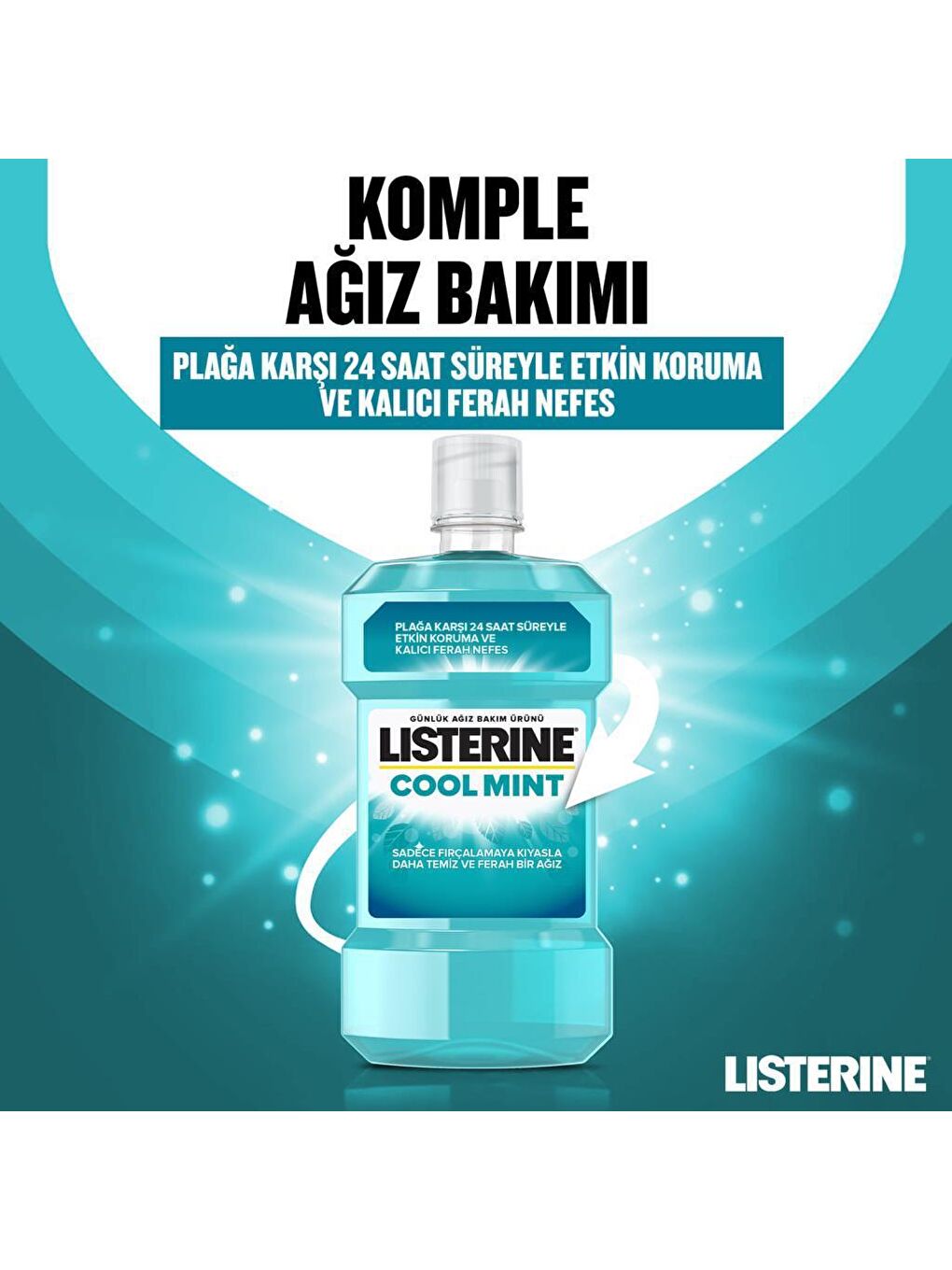 Listerine Renksiz Cool Mint Ağız Bakım Suyu 500 Ml - 1