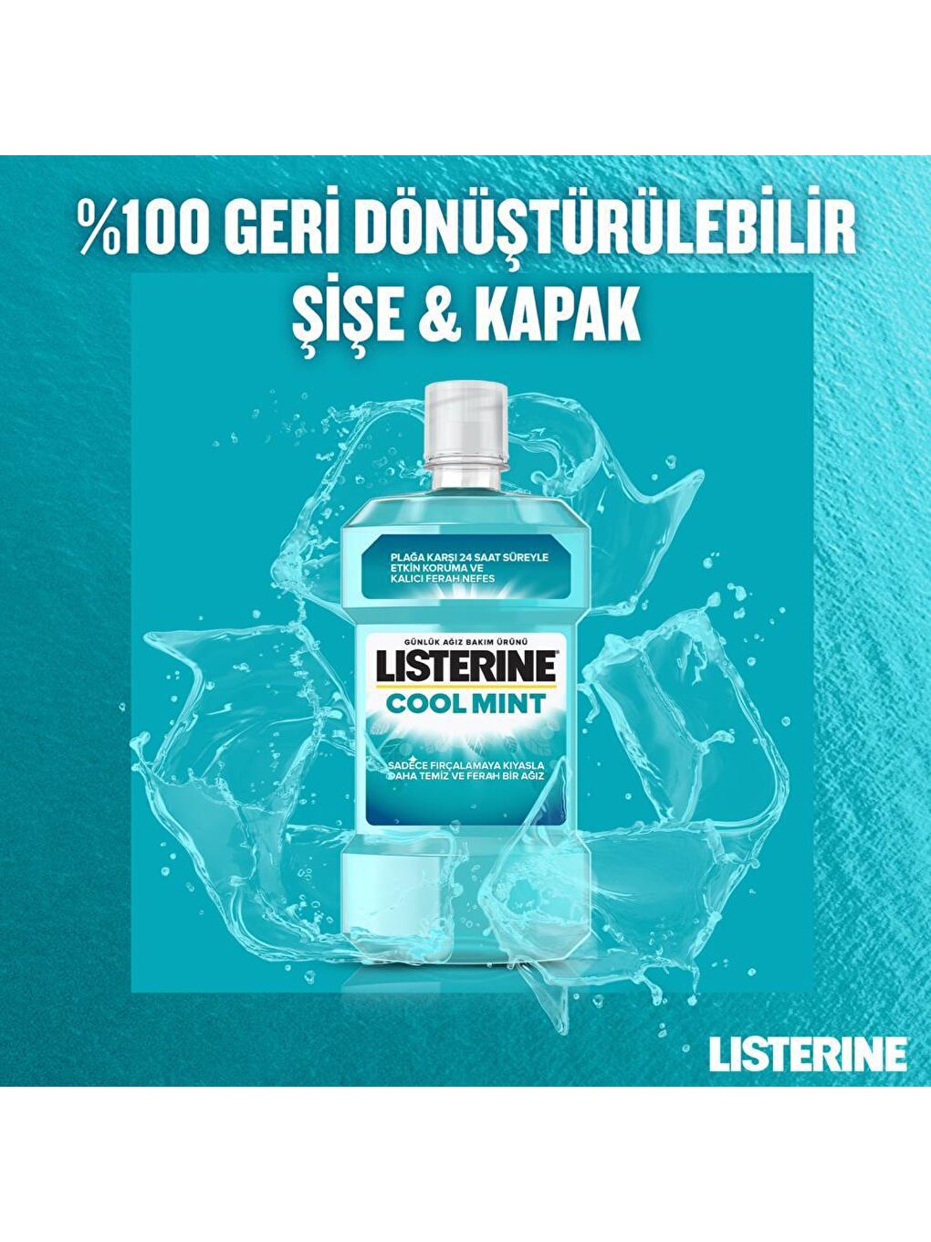 Listerine Renksiz Cool Mint Ağız Bakım Suyu 500 Ml - 4