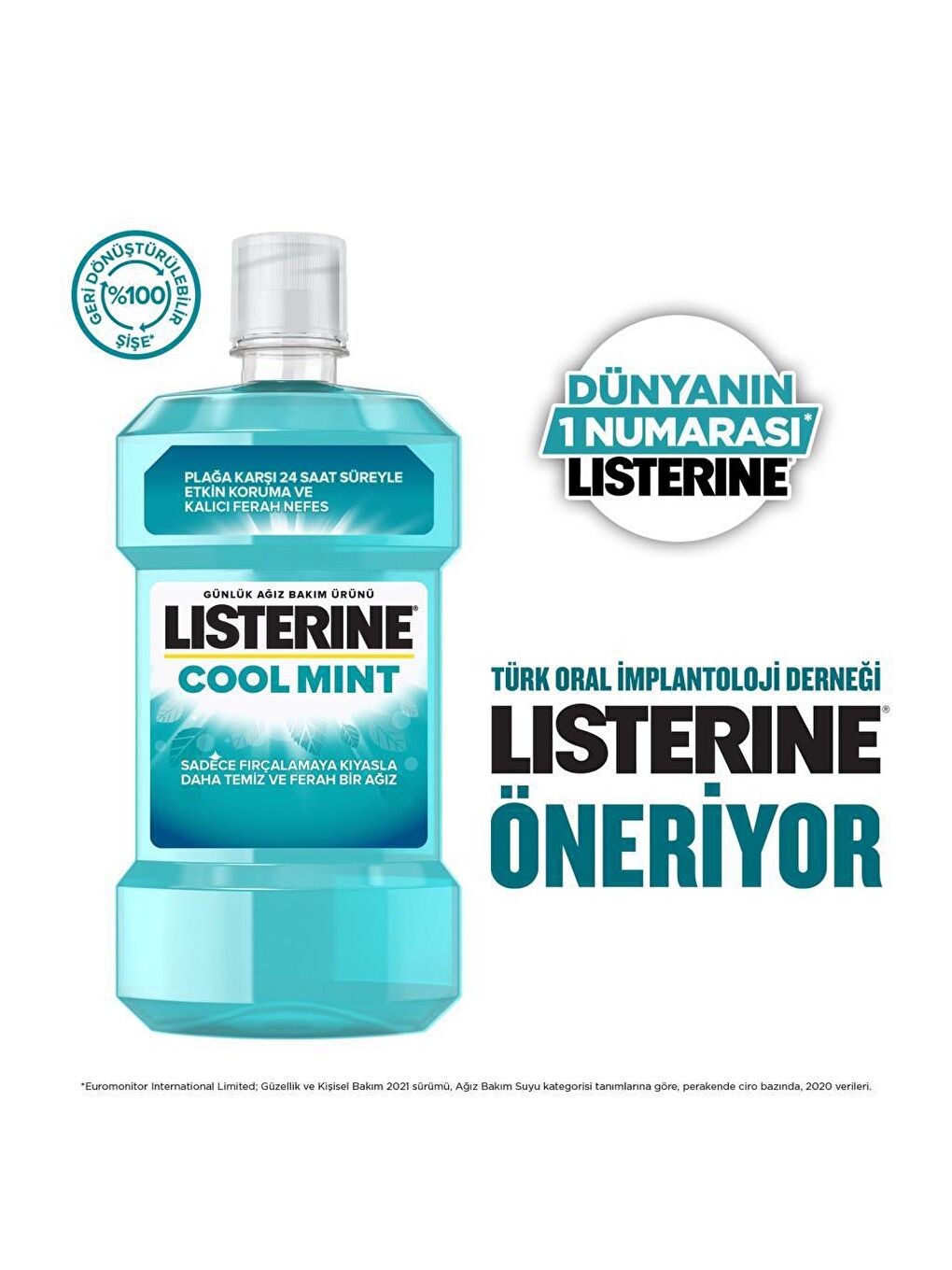 Listerine Renksiz Cool Mint Ağız Bakım Suyu 500 Ml - 5