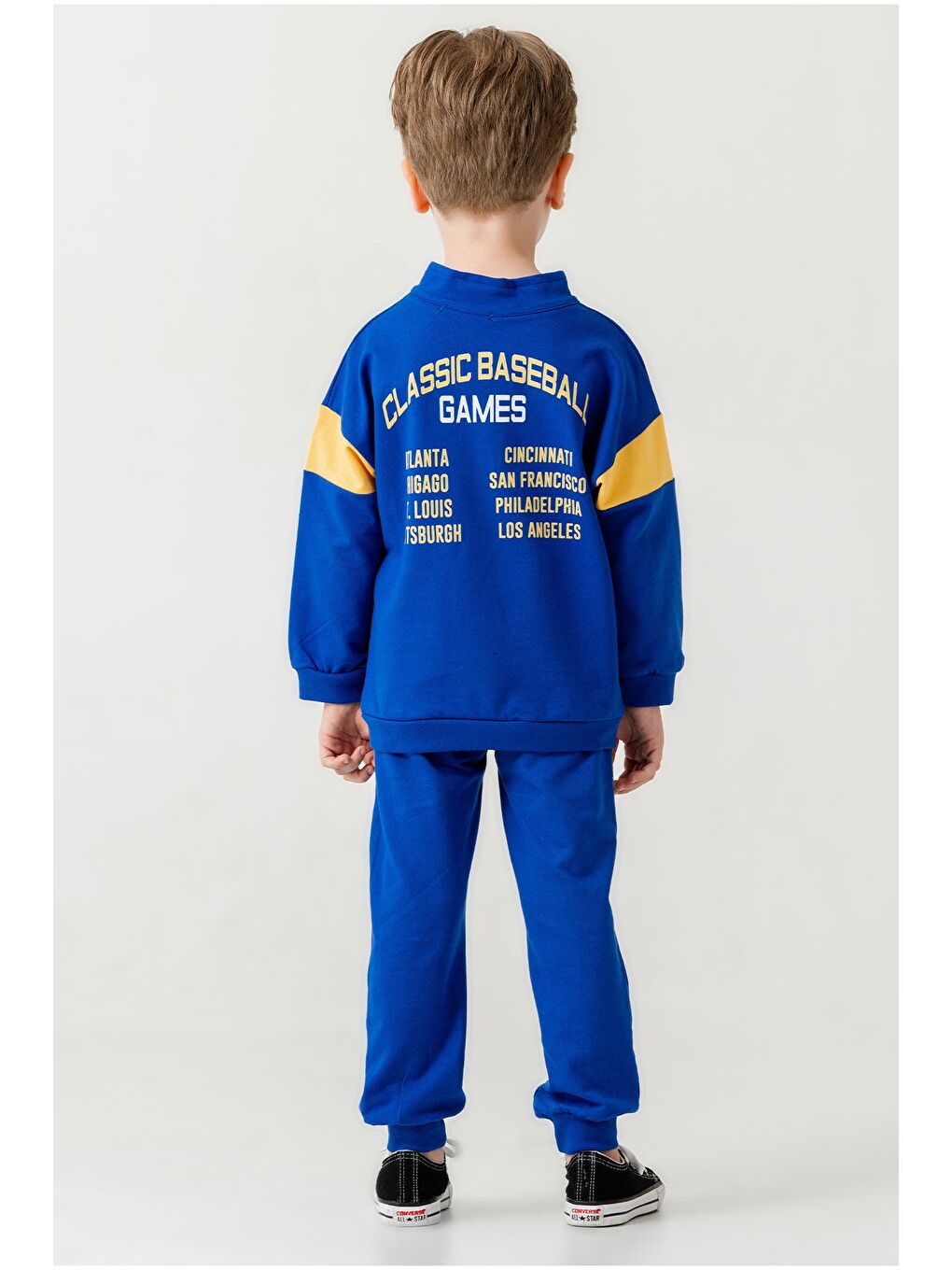 Lacivert Erkek Çocuk Yarım Fermuarlı Mevsimlik Eşofman Takımı-5