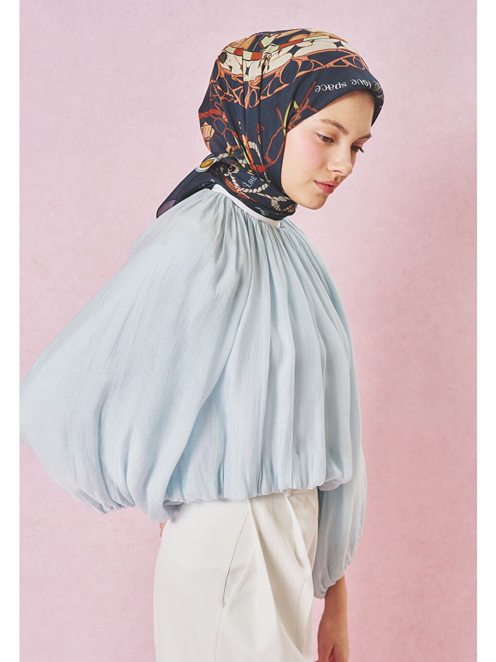 Karışık DREAMY SKIES DESEN FLOŞ VİSKON EŞARP OCEAN MIST-2