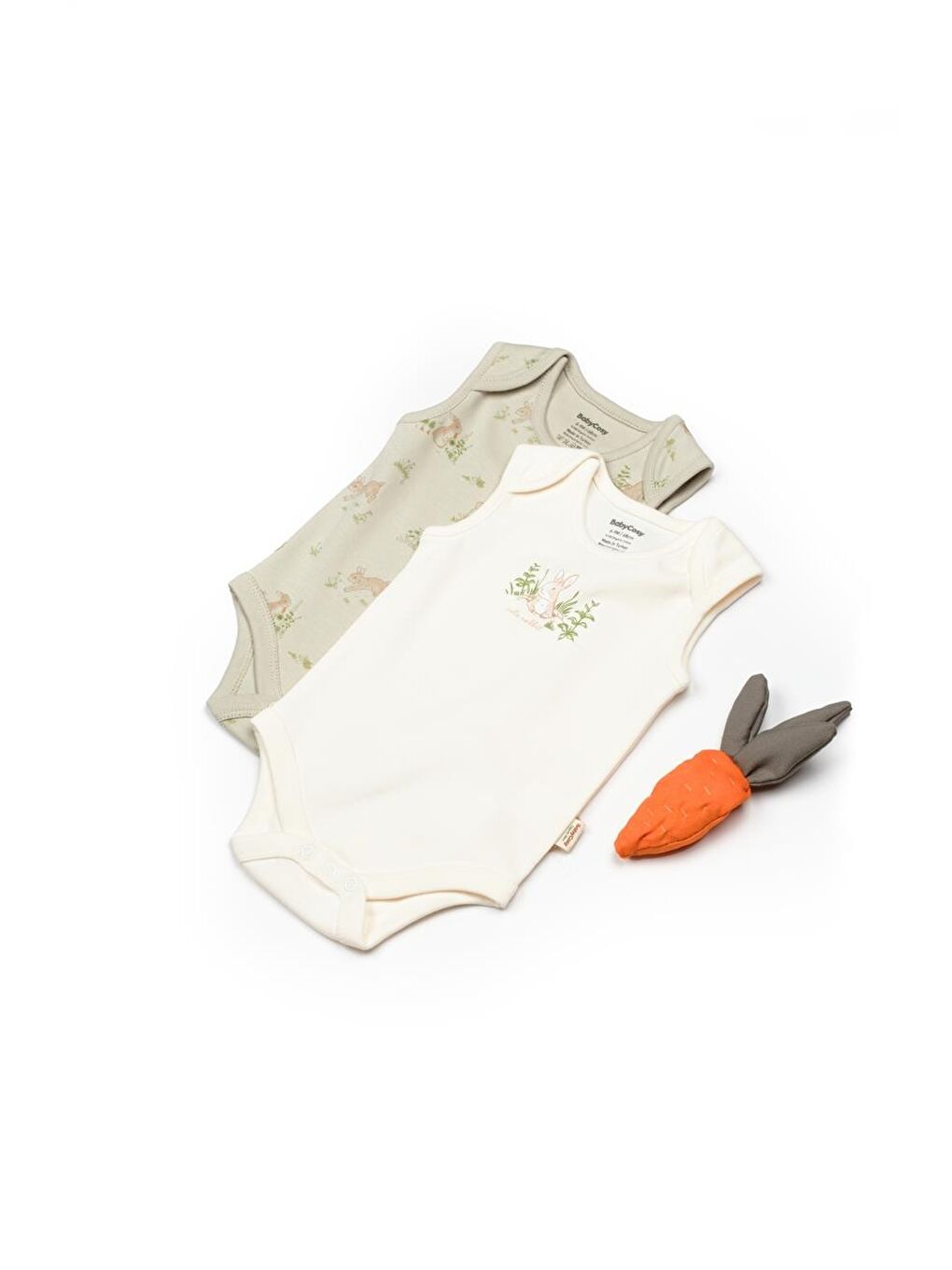 BabyCosy Organic Wear Ekru Bebek 2li Askılı Badi %100 Organik Pamuk, Bebek ve Yenidoğan Serisi - CSY5707