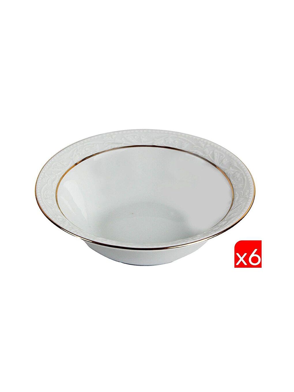 Beyaz Hazan Altın Yaldız Kase 15cm 6 lı 04POR031042