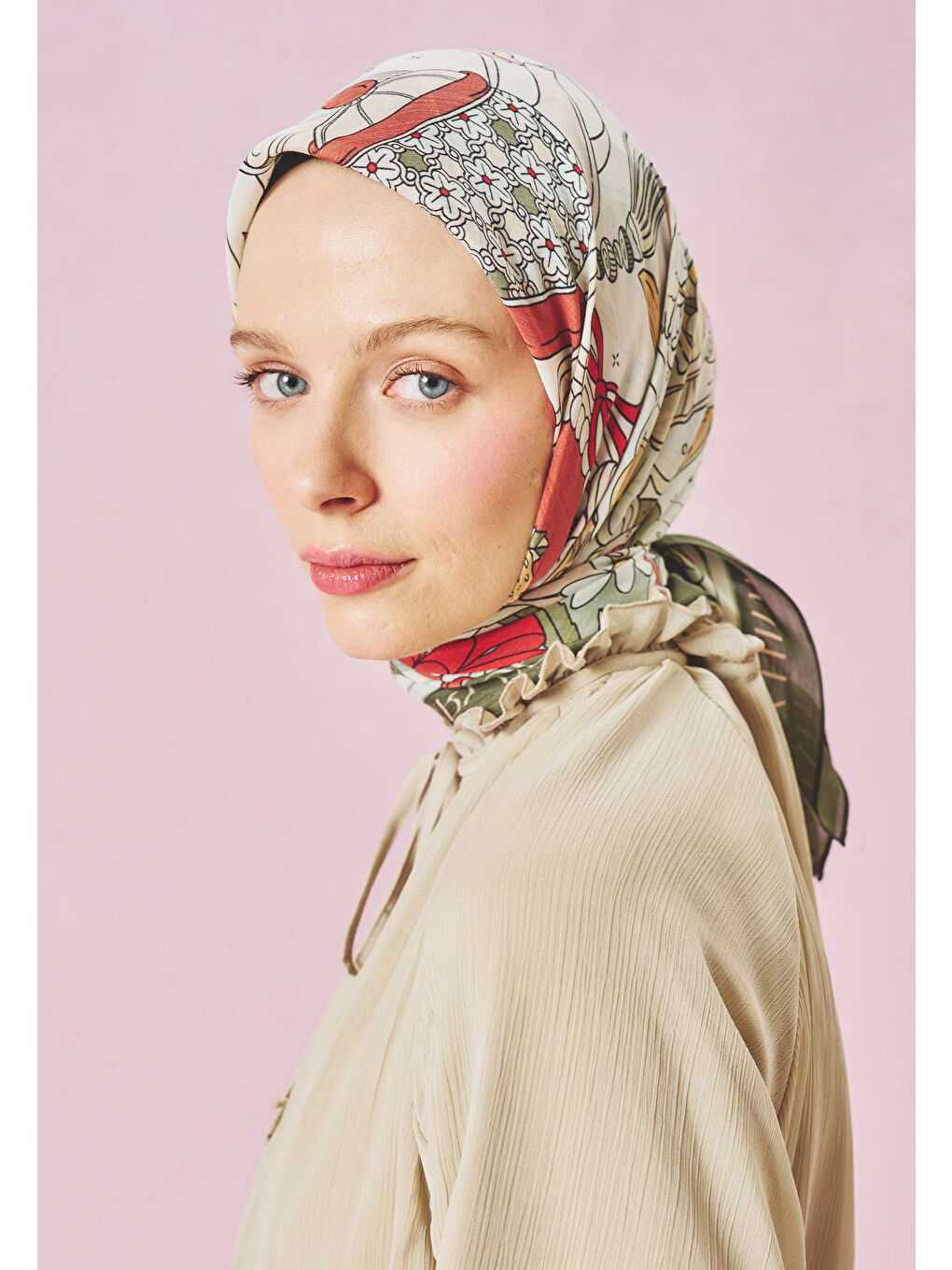 Karışık A CINDIRELLA'S DREAM DESEN FLOŞ VİSKON EŞARP FOREST-4