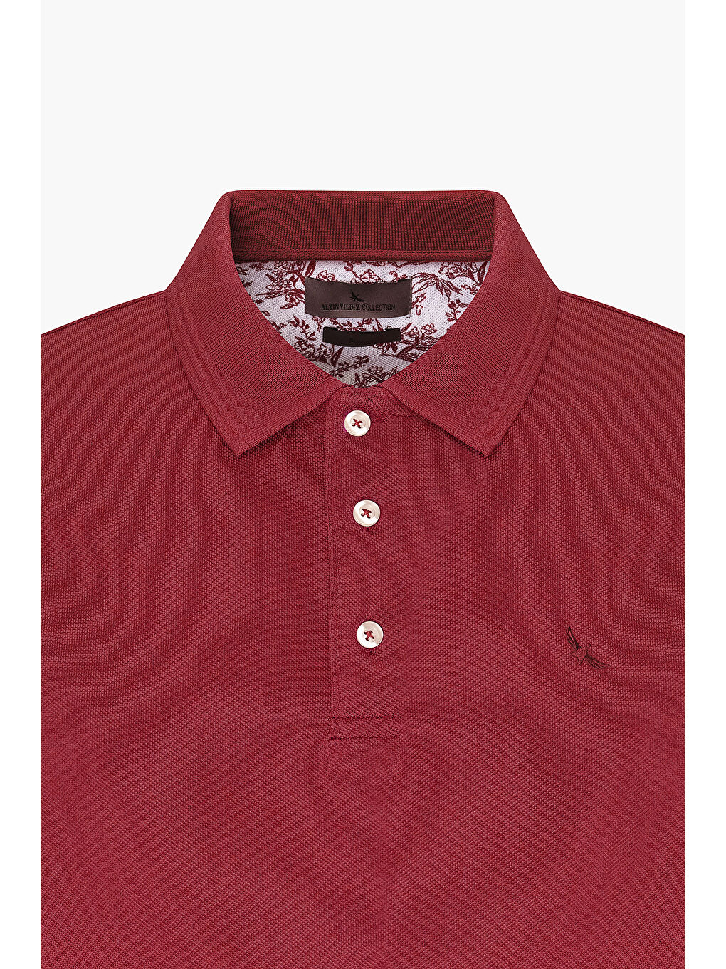 Erkek Bordo Slim Fit Dar Kesim Polo Yaka %100 Pamuk Kısa Kollu Tişört-6