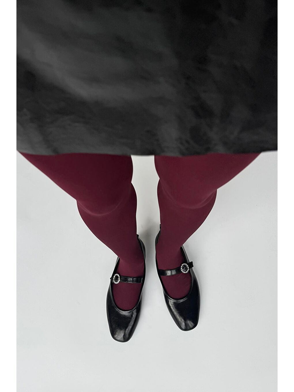 Berny Kadın Kemer Detay Kırışık  Deri  Babet Siyah-1