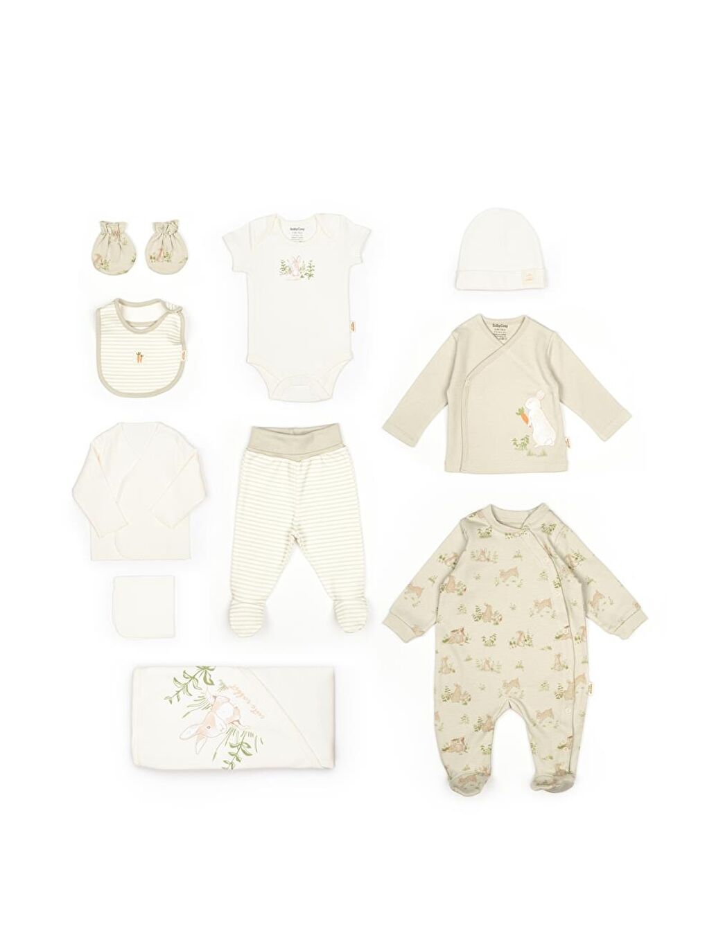 BabyCosy Organic Wear Ekru Bebek 10lu Kutu Set %100 Organik Pamuk, Bebek ve Yenidoğan Serisi - CSY5113 - 1