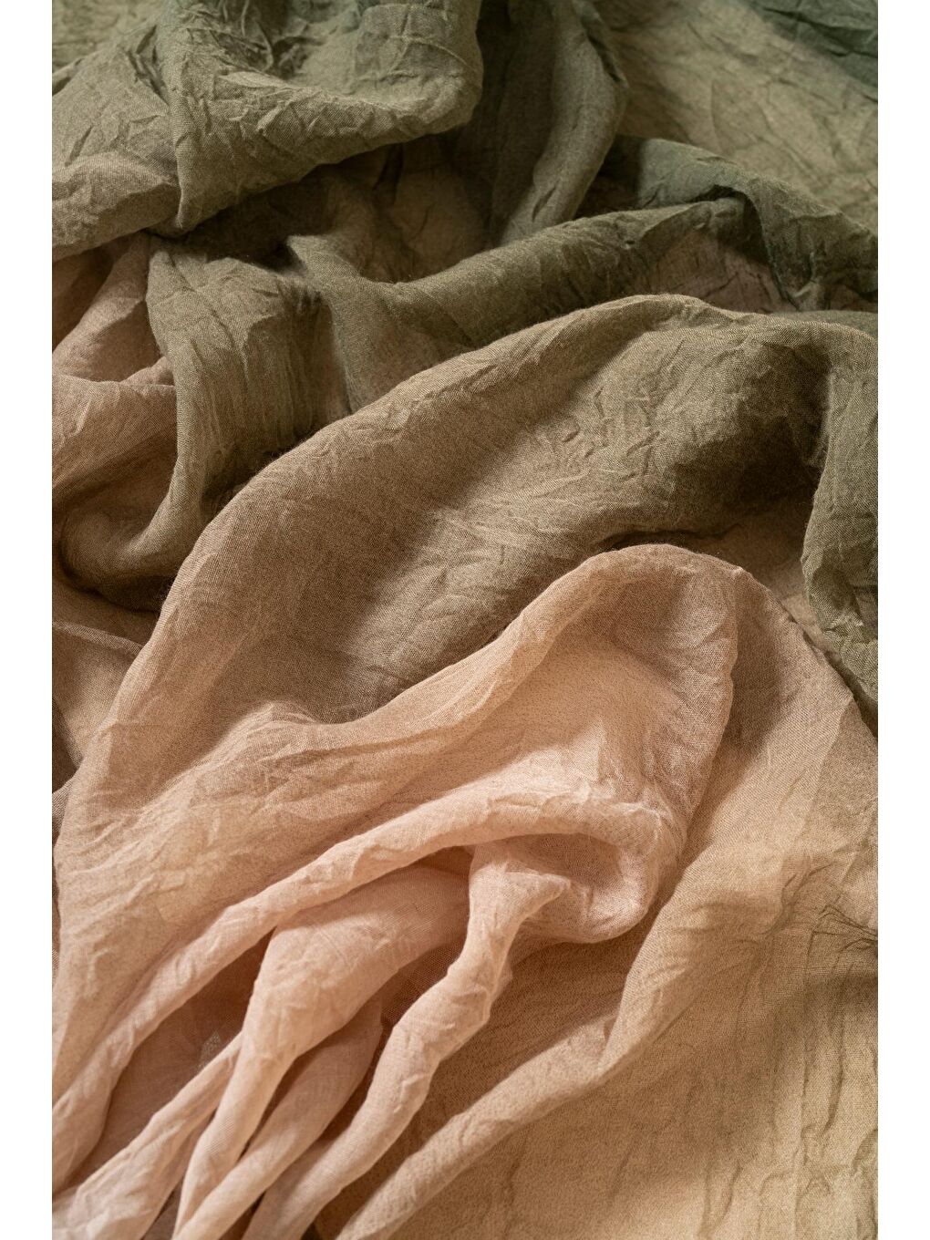 Haki Kadın Degrade Konfor Şal-1