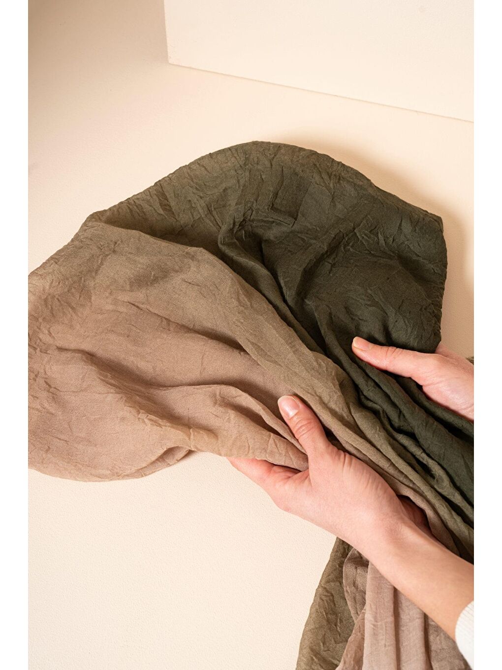 Haki Kadın Degrade Konfor Şal-2