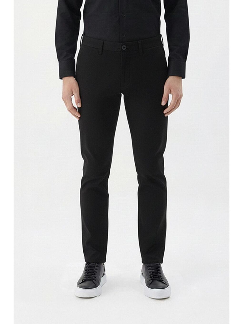 Giotelli Siyah Regular Fit Pamuk Karışımlı Elastanlı Chino Pantolon