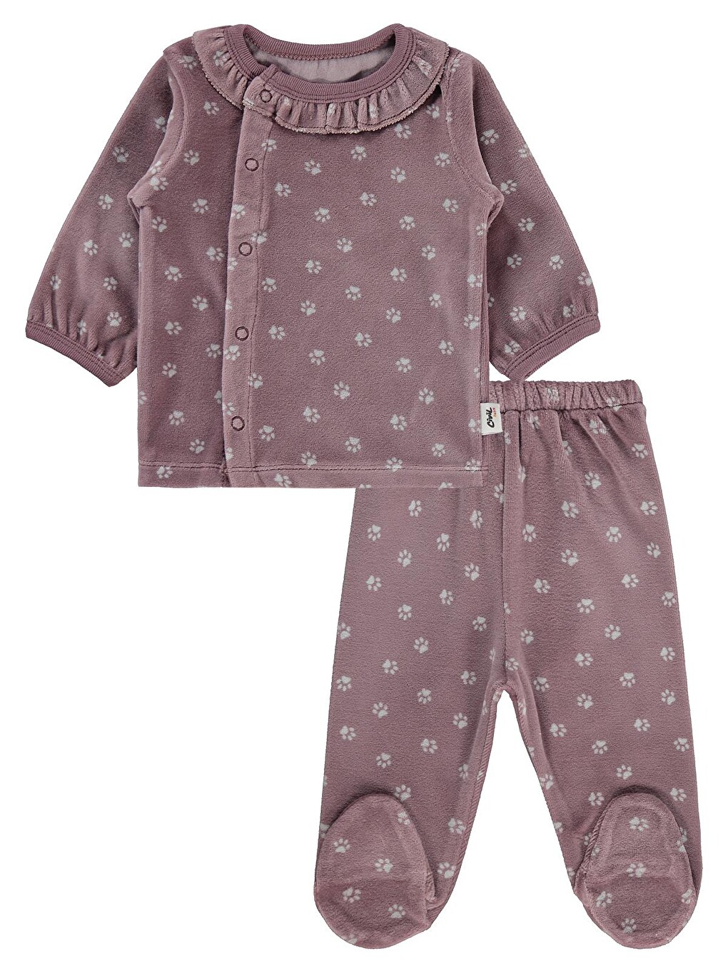 Kahverengi Baby Mini Pati Empirme 1-9 Ay Pijama Takımı - Kahve
