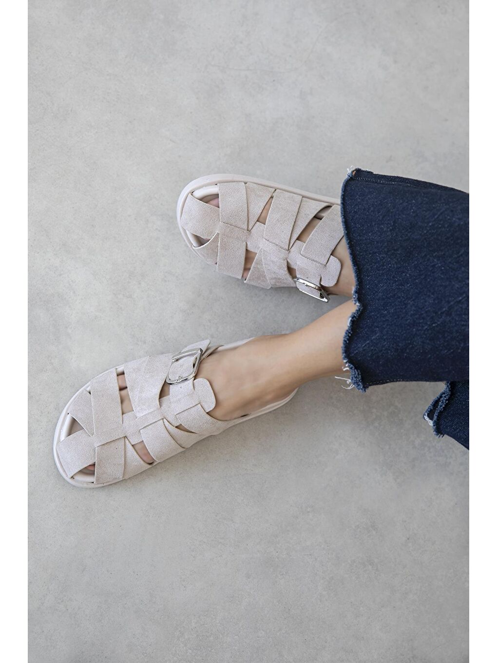 Mora Kadın Günlük Konfor Süet Terlik Bej