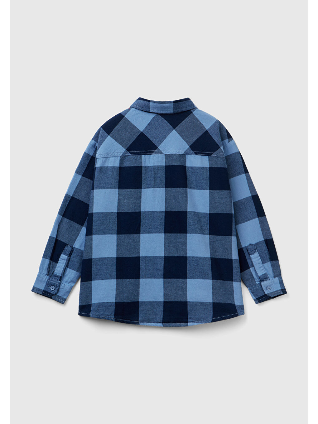 Erkek Çocuk Havacı Mavi Damalı Oduncu Gömlek-1
