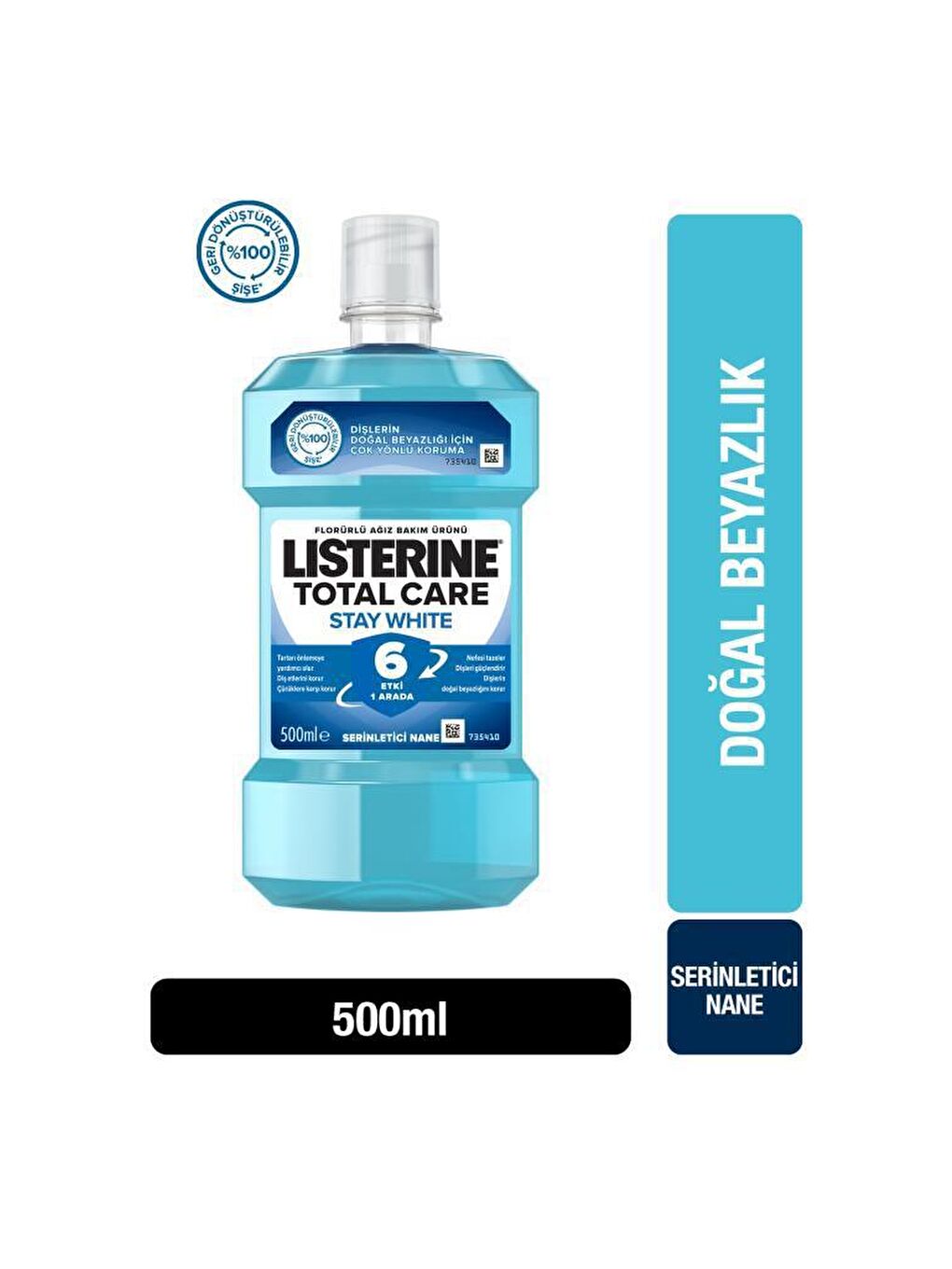 Listerine Renksiz Stay White Ağız Bakım Suyu 500 ml - 1