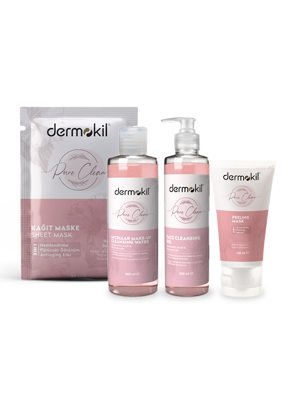 DERMOKIL Açık Gri-Beyaz Pure Clean Set