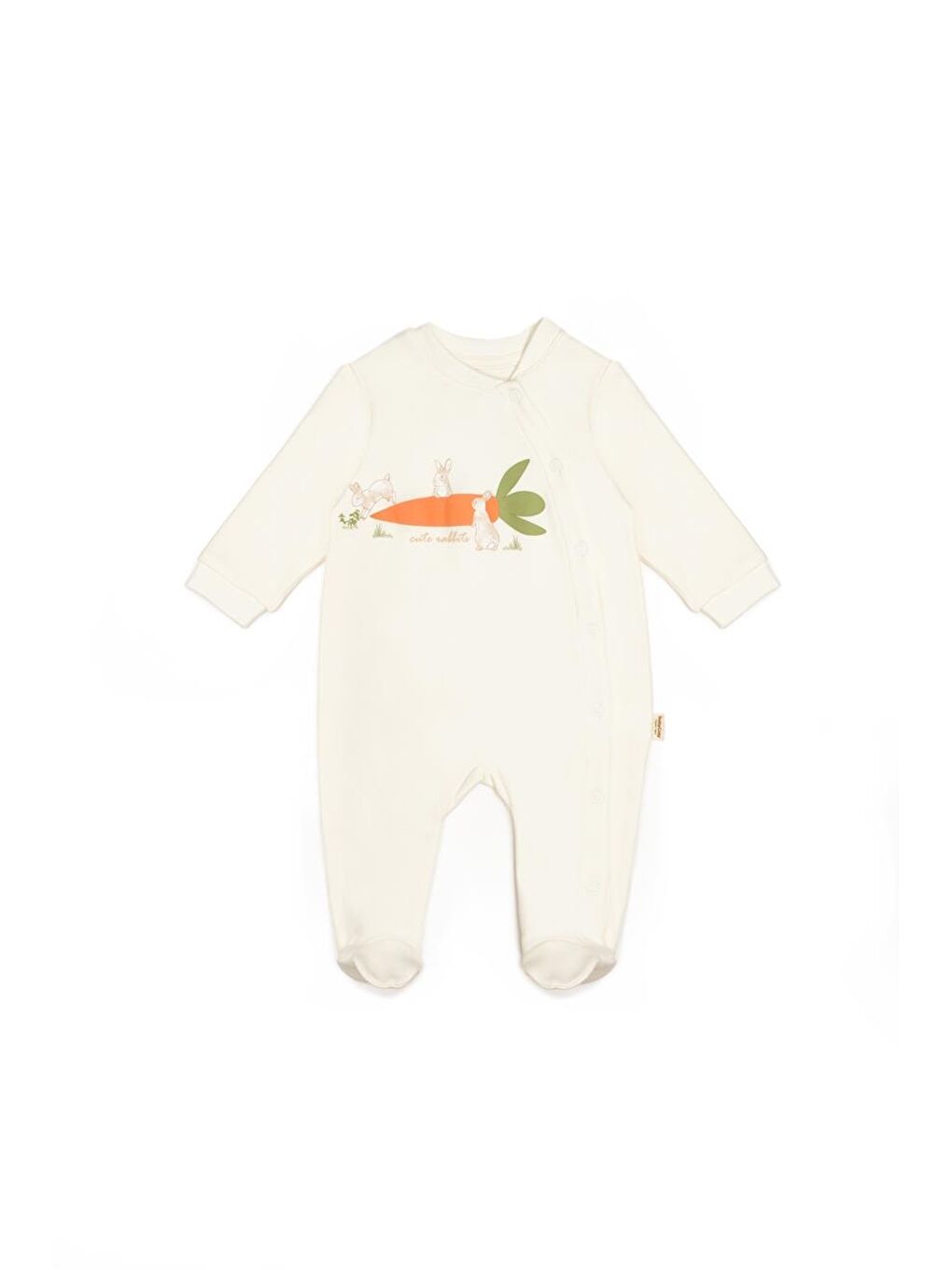 BabyCosy Organic Wear Ekru Bebek 2li Çıtçıtlı Tulum %100 Organik Pamuk, Bebek ve Yenidoğan Serisi - CSY5820 - 4