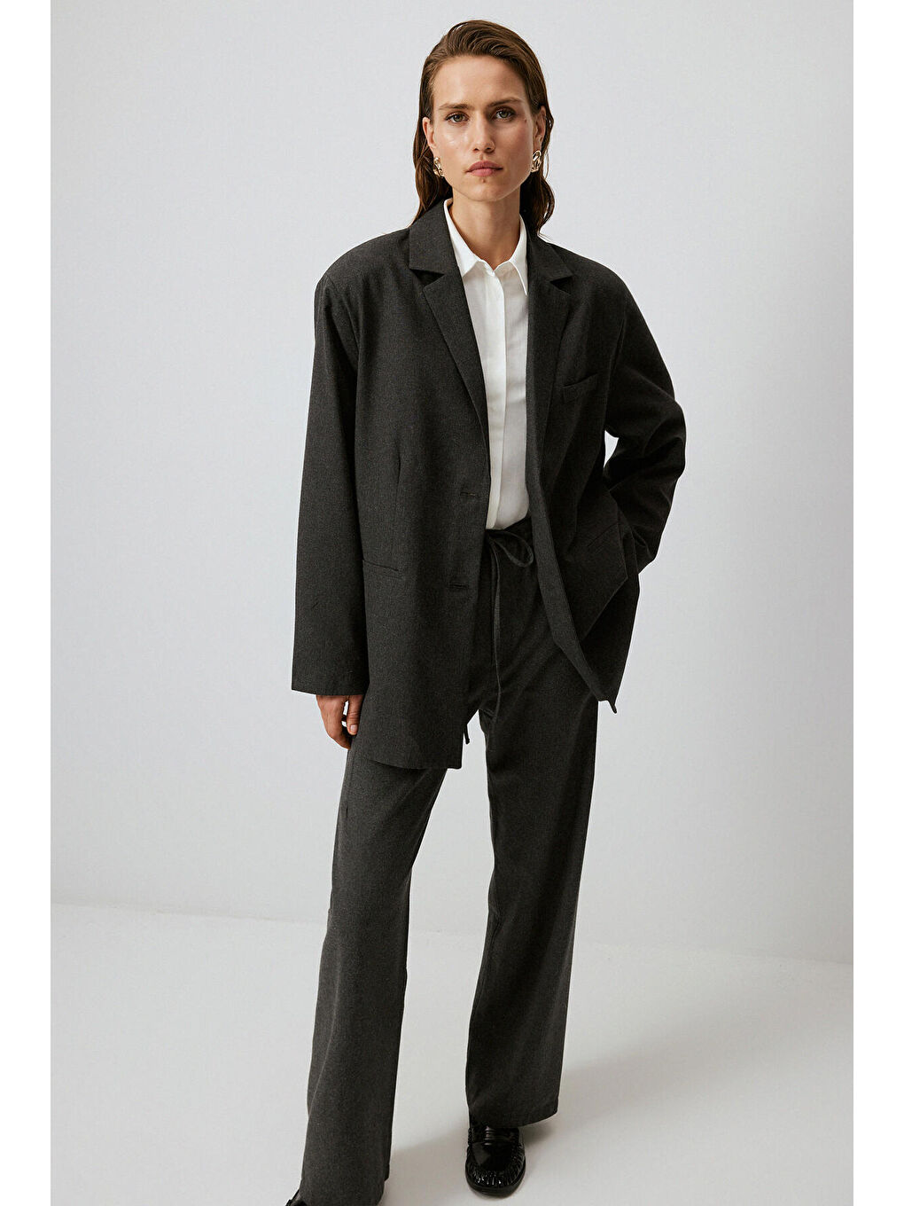 Antrasit Blazer Ceket-1