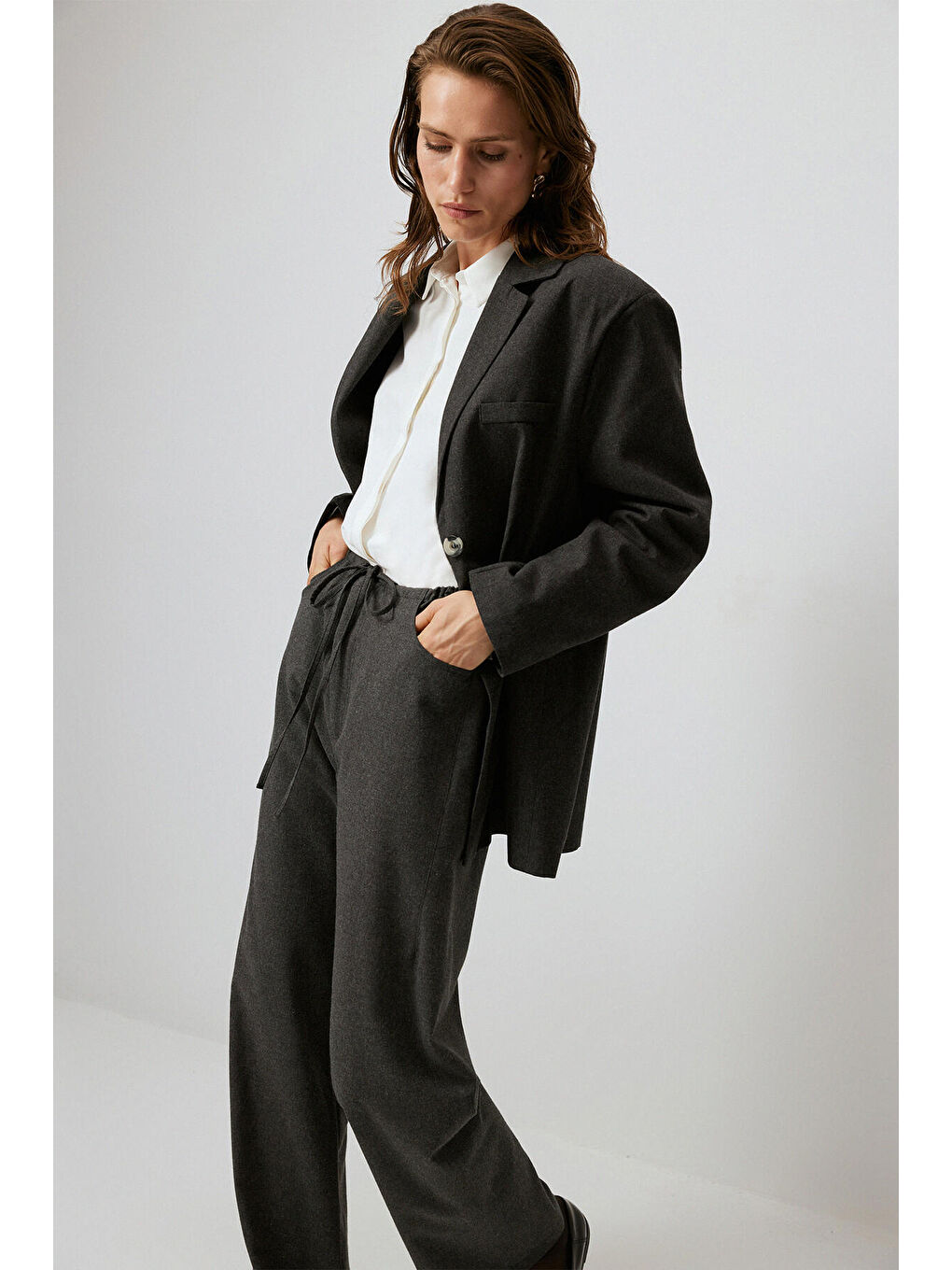 Antrasit Blazer Ceket-2