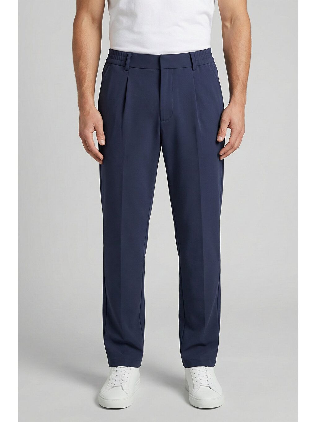 Giotelli Lacivert Dokuma Kumaş Normal Bel Standart Boy Erkek Pantolon