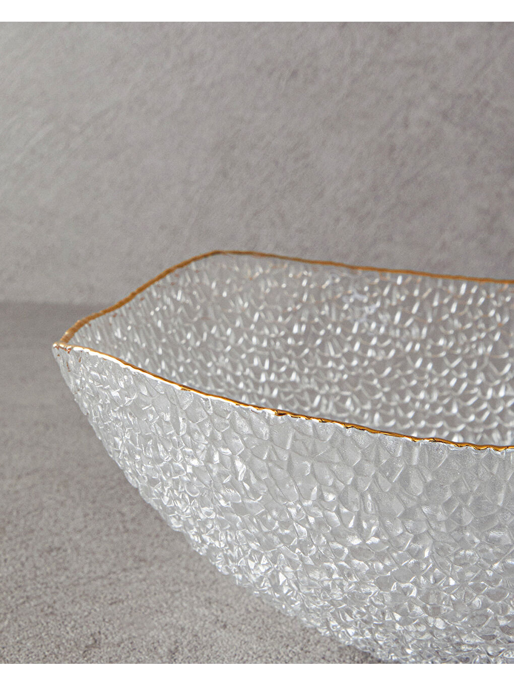 Sarı Giselle Cam Salata Kasesi 25 cm Gold-2