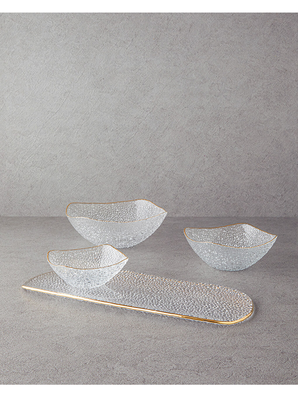 Sarı Giselle Cam Salata Kasesi 25 cm Gold-3