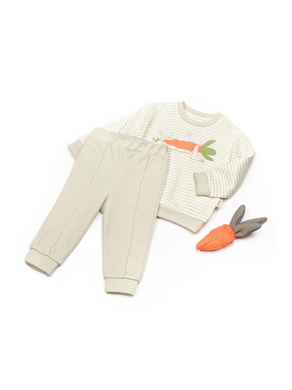 BabyCosy Organic Wear Ekru Bebek 2li Takım %100 Organik Pamuk, Bebek ve Yenidoğan Serisi - CSY2017