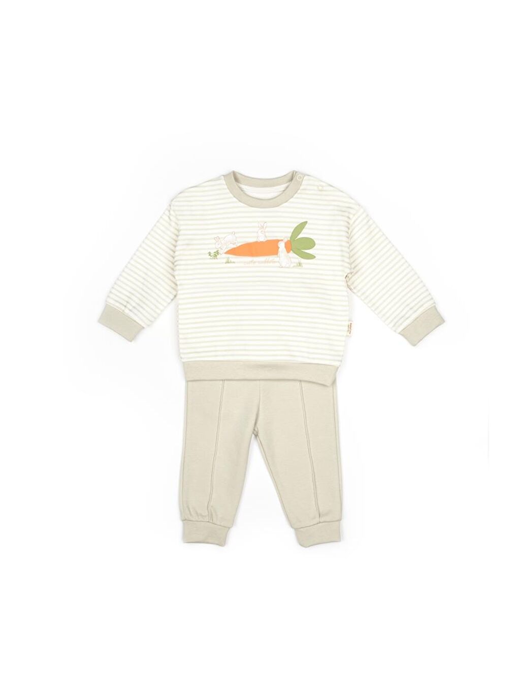 BabyCosy Organic Wear Ekru Bebek 2li Takım %100 Organik Pamuk, Bebek ve Yenidoğan Serisi - CSY2017 - 1