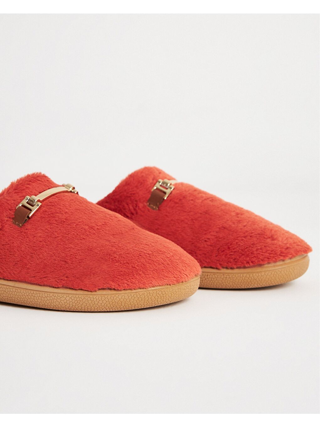 Turuncu Kadın Toka Detaylı Ev İçi Ayakkabı - Dina-1