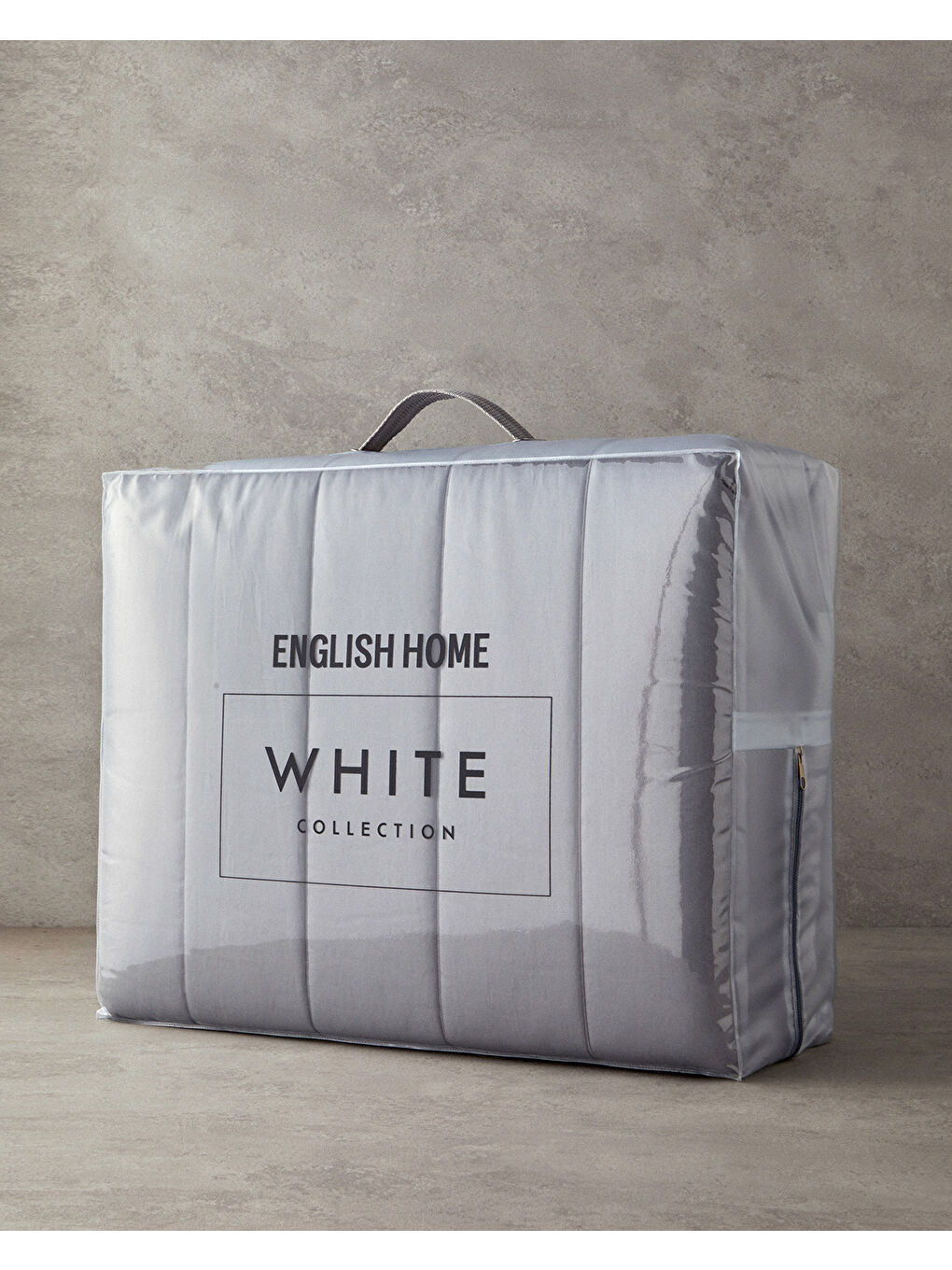 Valery Pamuk Saten Kapitoneli Çift Kişilik Yatak Örtüsü Takımı Koyu Gri-4