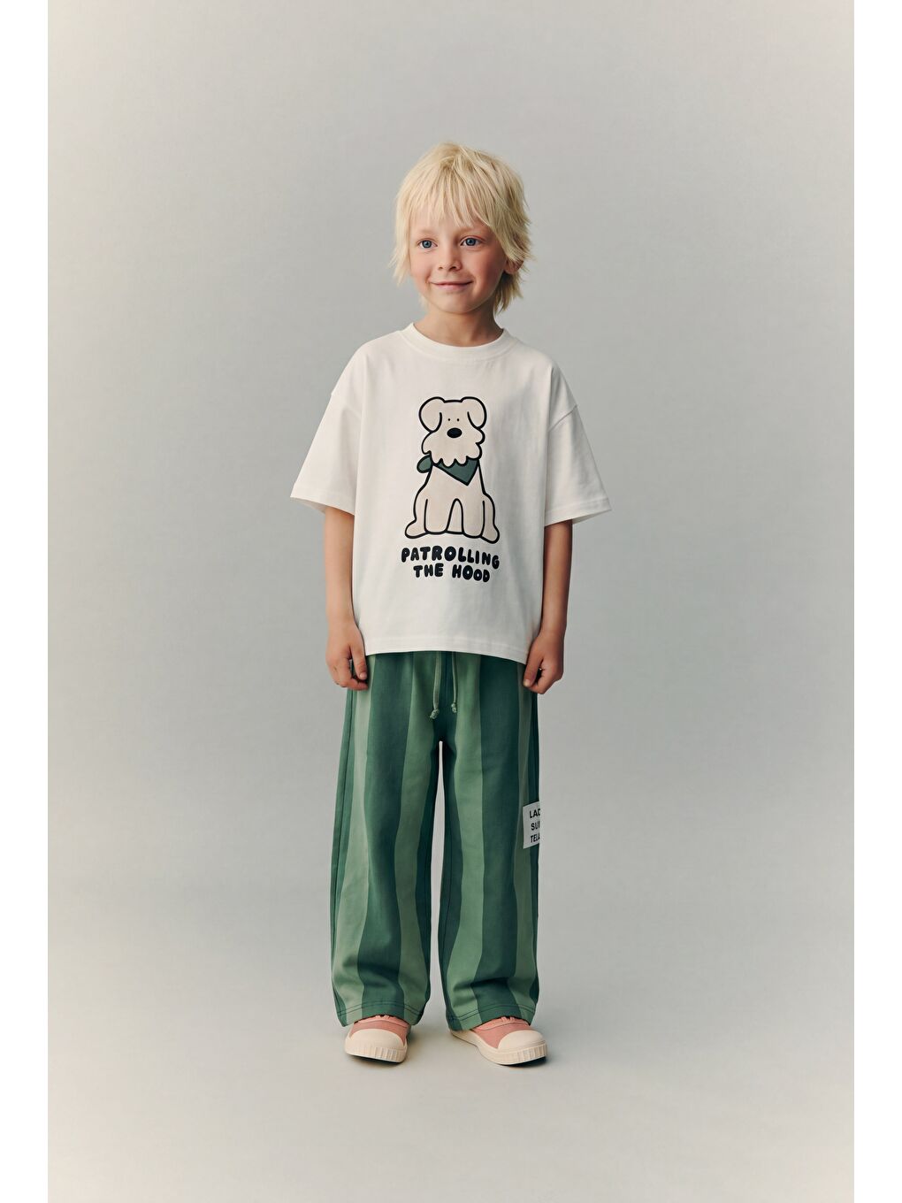 Karışık Erkek Çocuk Pamuklu Köpek Baskılı T-Shirt Eşofman Takım