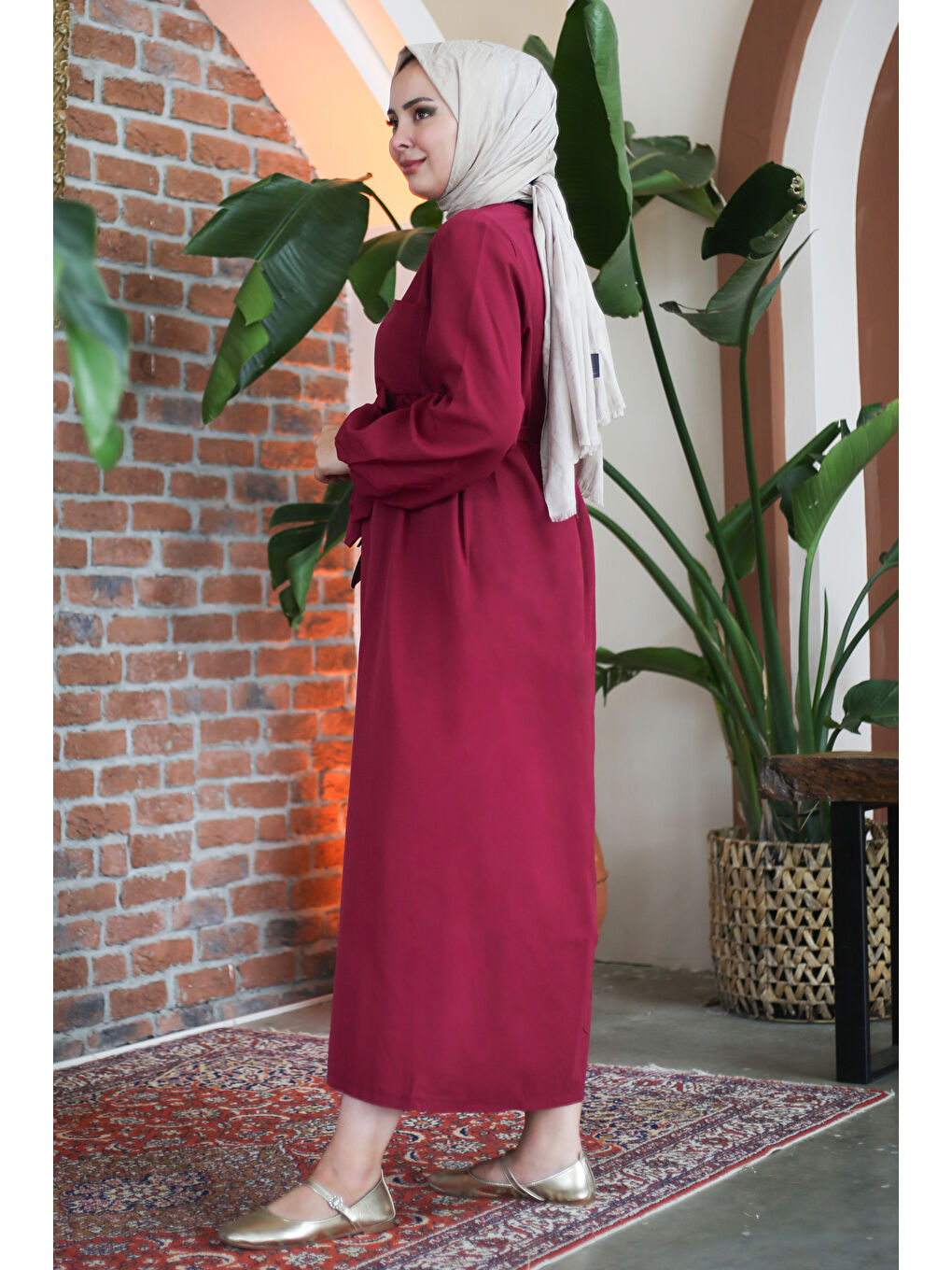 Elbise Bordo - 27289-4