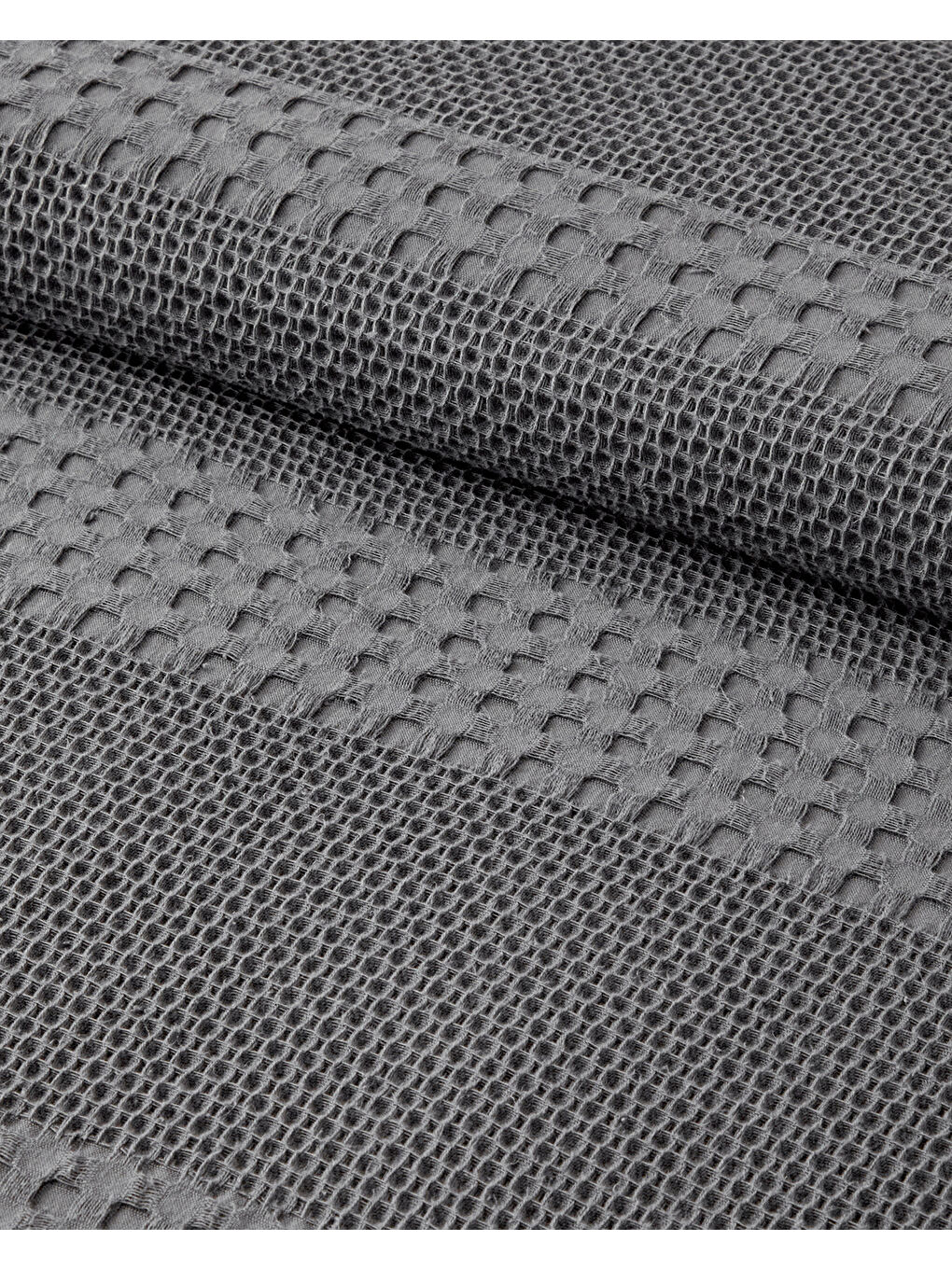 Almina Pamuklu Çift Kişilik Pike Antrasit-2