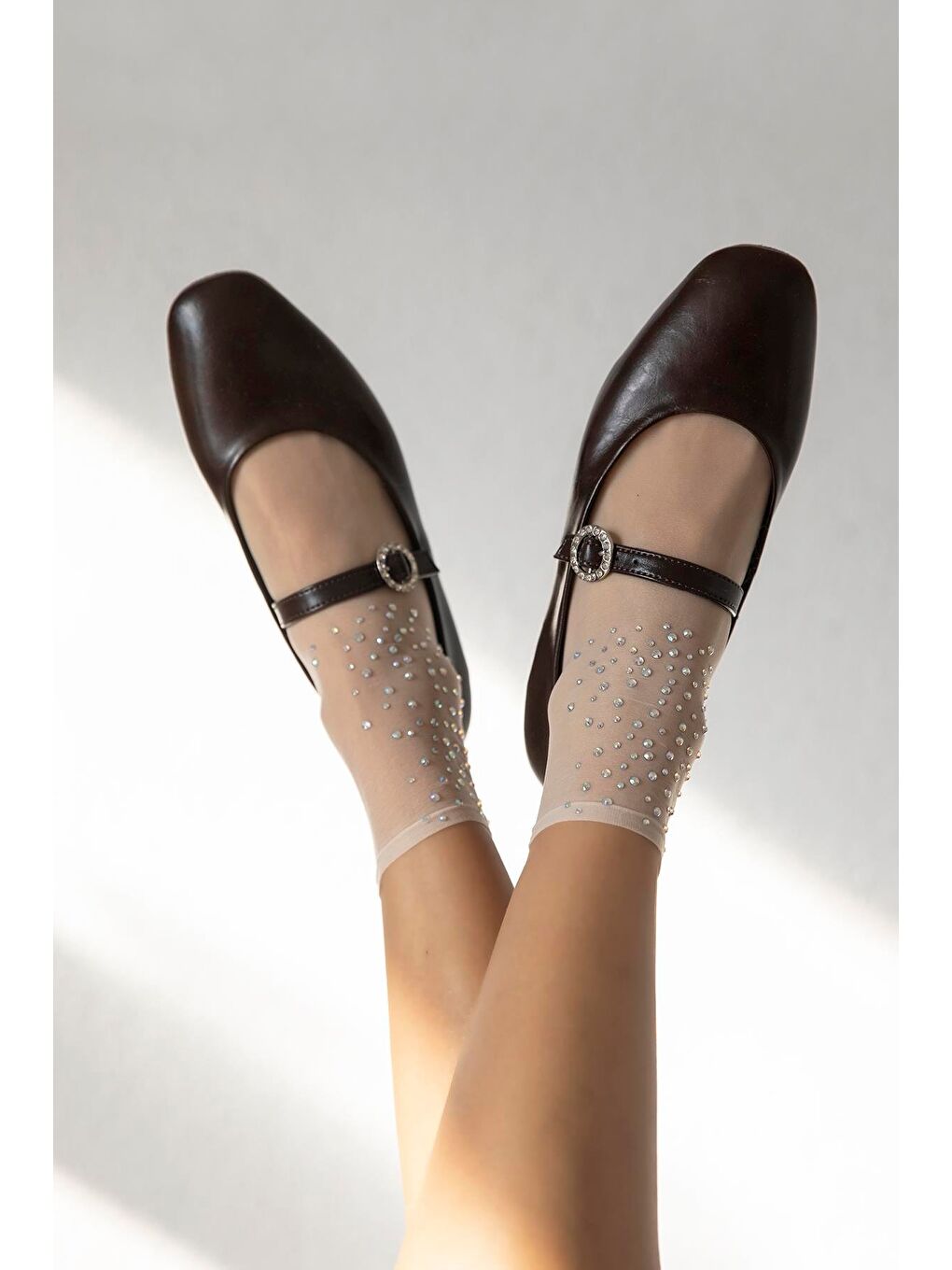 Kahverengi Berny Kadın Kemer Detay Kırışık  Deri  Babet Kahve-1