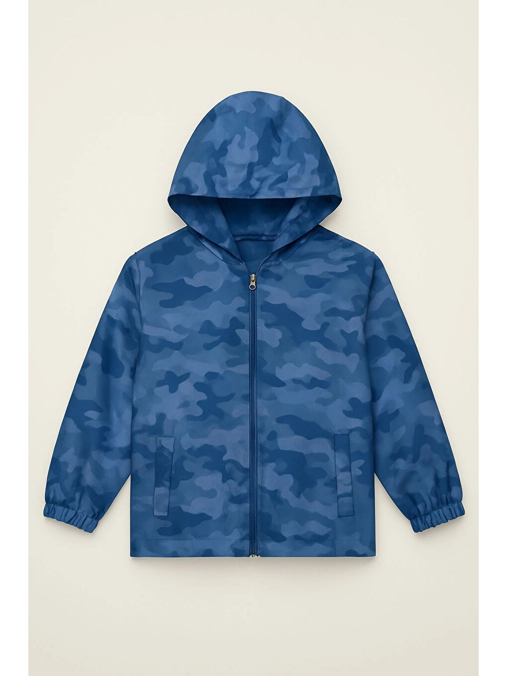 İndigo Kamuflaj Desen Erkek Çocuk Yağmurluk 3429-1