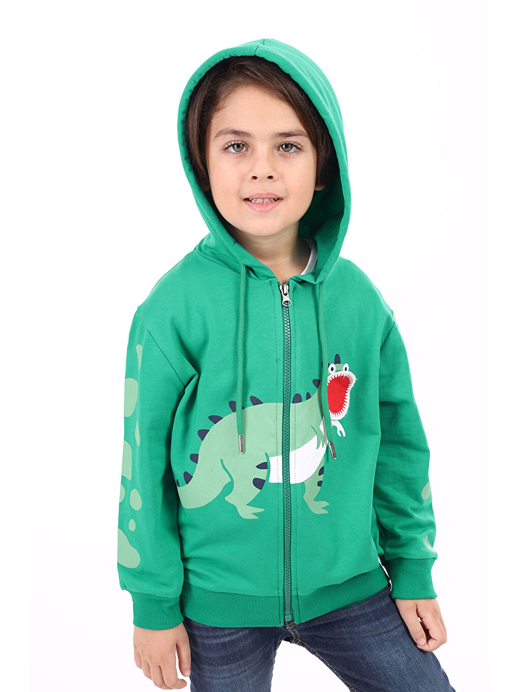 Toontoykids Yeşil Erkek Çocuk Baskılı Hırka