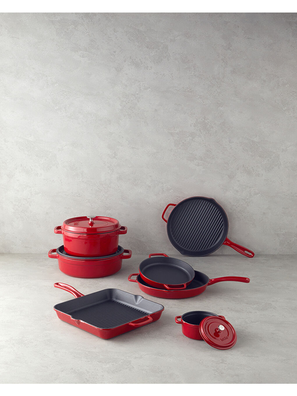 Demir Döküm Kare Grill Tava 30 cm Kırmızı-4