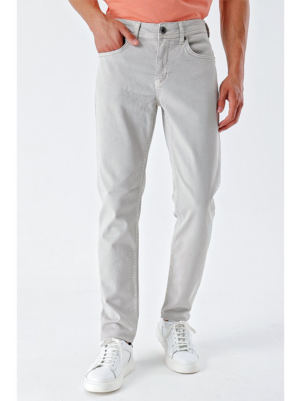 Bej Taş Rengi Pamuklu 5 Cep Casual Slim Fit 5 Cep Jean Pantolon 1003235318