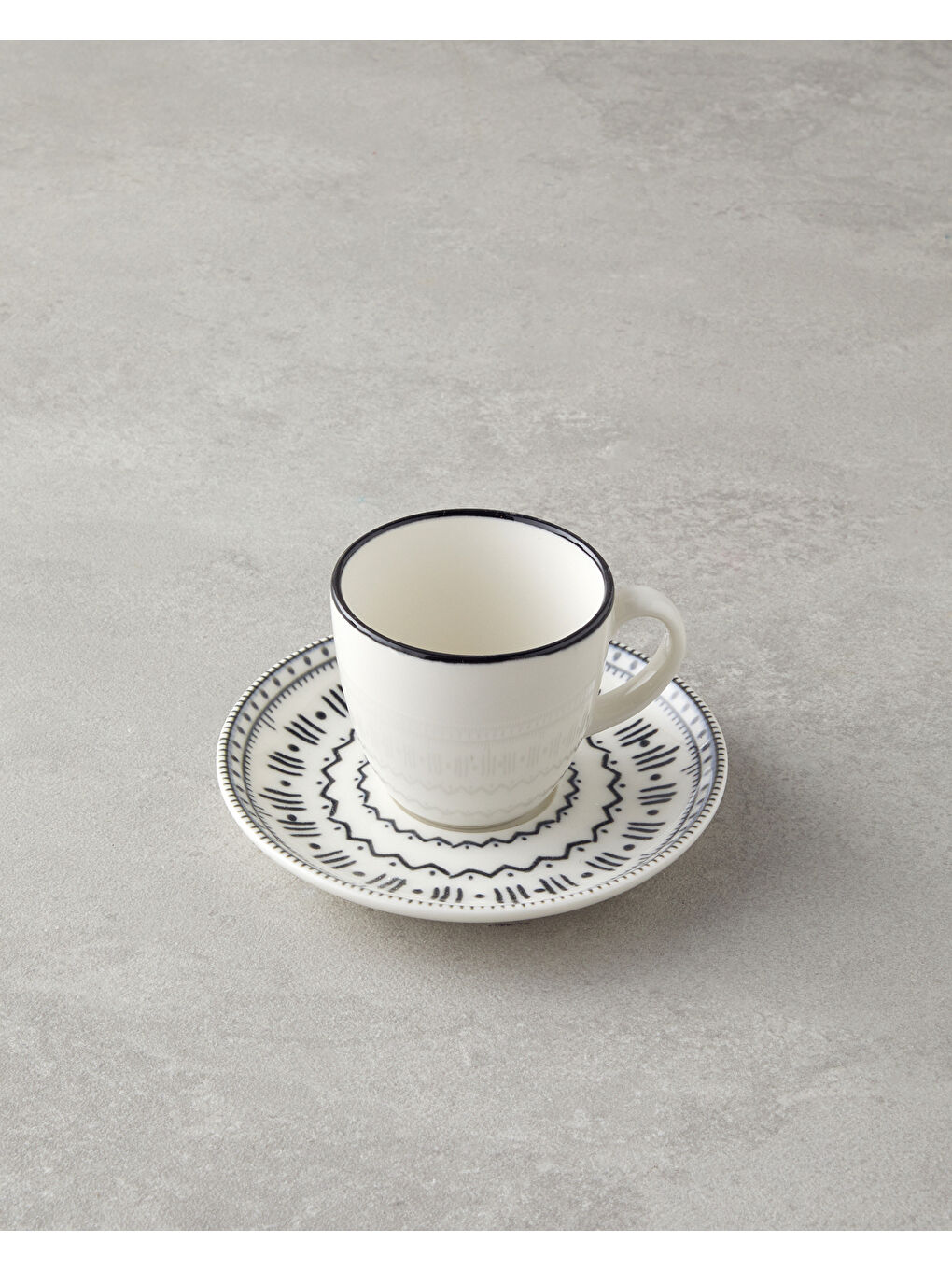 Deco Bone Porselen 4 Parça 2 Kişilik Kahve Fincan Takımı 90 ml Siyah-2