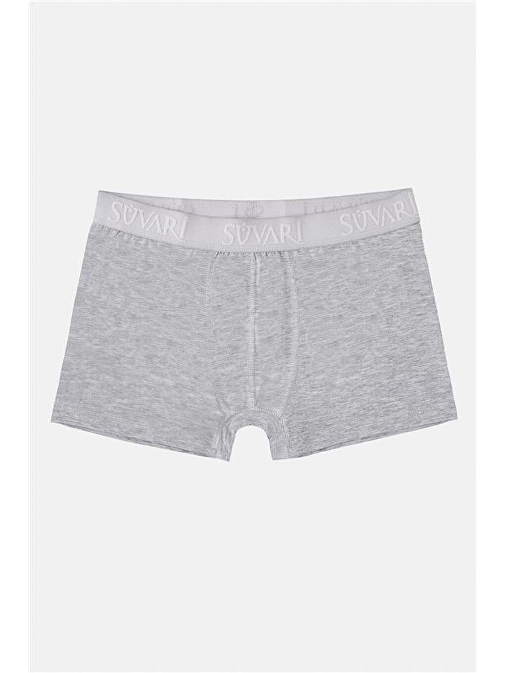 Gri Regular Düz Boxer