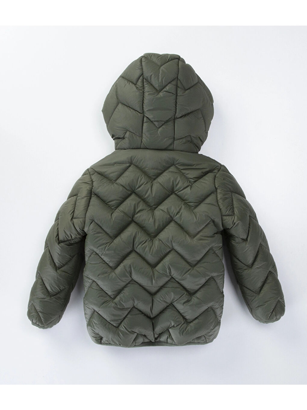 Haki Desenli Kapüşonlu Erkek Çocuk Mont 51328-1