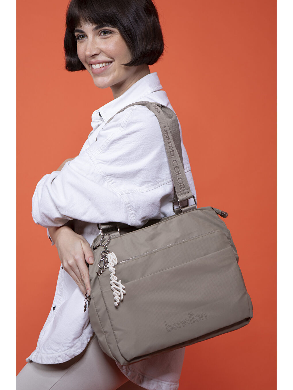 Bej Kadin Kol Çantasi Taş BNT1460