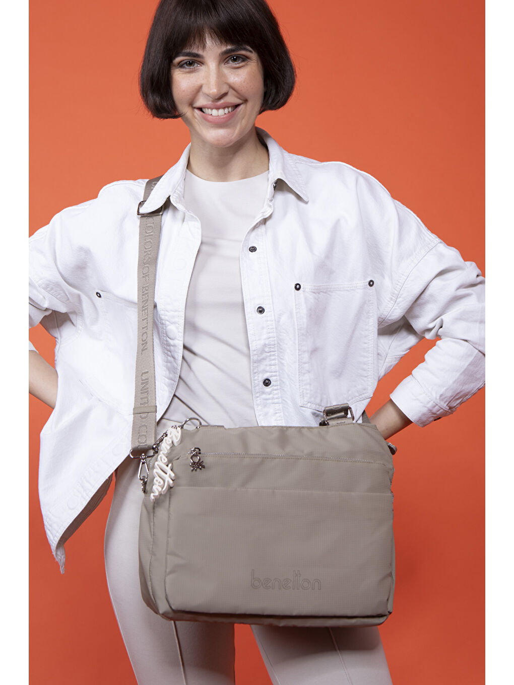 Bej Kadin Kol Çantasi Taş BNT1460-2