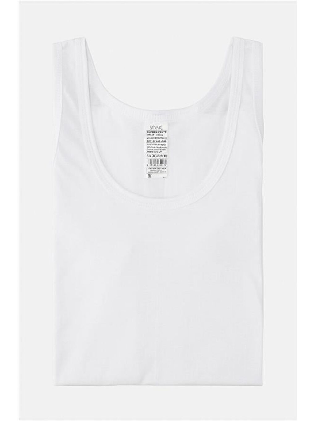 Beyaz Regular Düz Atlet-1