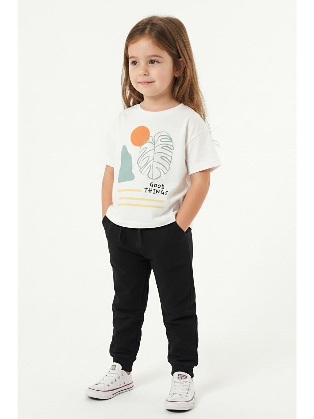 Yeşil Good Things Baskılı Tişört-3