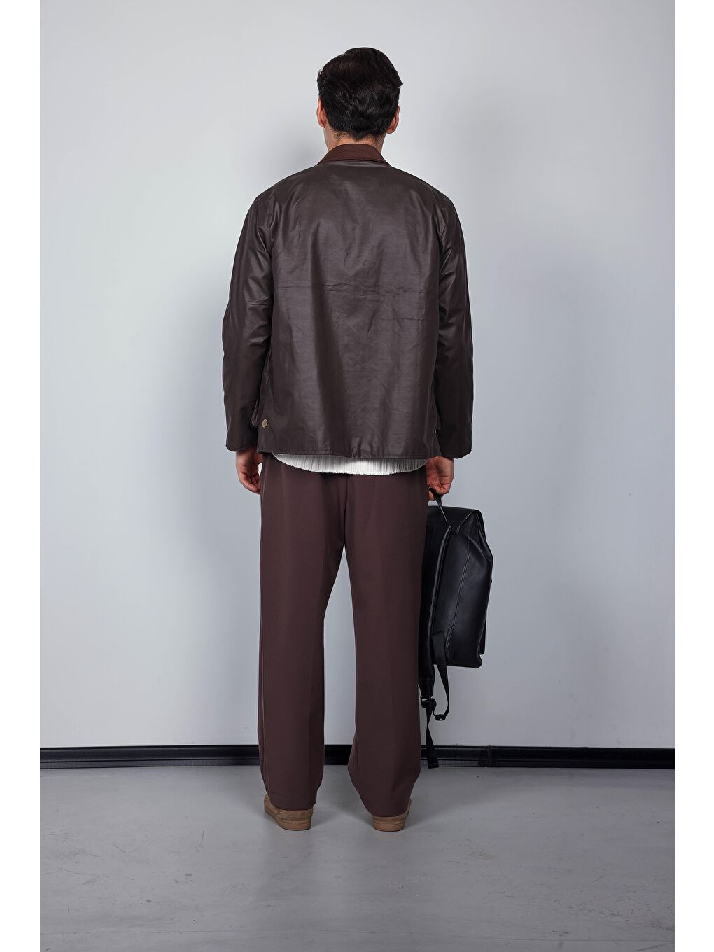 Kahverengi Erkek Baggy Fit Kumaş Pantolon Kahve-5