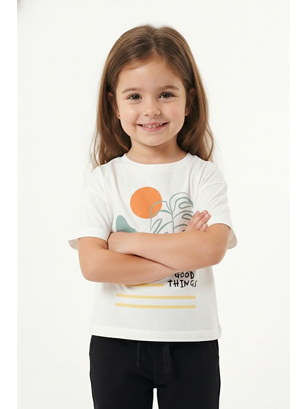 Yeşil Good Things Baskılı Tişört-4